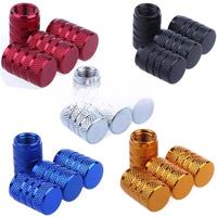 4Pcs Car Tire Valve Stems Cap Knurling Style Tire Valve Cap Aluminum Tire Wheel Stem Air Valve Cap car Universal accessories