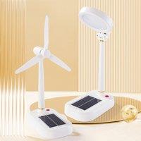 Solar Fan Lights, Camping Fan Table Lamp, 3 in 1 Multi-Function LED Table Light, for Home Use, Study Room, Camping, Home Decor