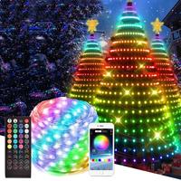 Outdoor LED Christmas Decorative Light Bar RGB IC WS2812B Lntelligent Bluetooth Control Flower Wreath Colorful Home Party Decora