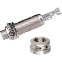 A1347 1 Piece Guitar Bass End Pin Output Jack 1/4 inch Mono or Stereo Applications Silver