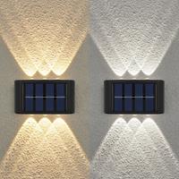 6LED Solar Lights, Outdoor Atmosphere Wall Lamp,Up And Down Light Control for Garden Yard Street
