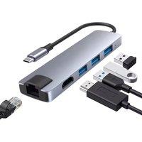 AIRSKY USB C Docking Sation to DP HDMI Adapter Hub for Huawei Samsung Mobile Phones Tablets Laptop