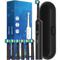 Smart Rotating Electric Toothbrush, Rechargeable Rotary Toothbrush with 6 Heads, Compatible with