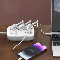 LDNIO 65W Fast Charger USB Power Strip 2M European Plug Electric Extension Cord Network Filter