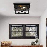 Modern American Iron Art Creative Ceiling Light Retro Industrial Style Farmhouse Bedroom Light Black foyer Restaurant Corridor