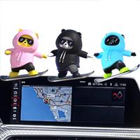 Creative Car Ornament Funny Cartoon skateboarding Bear Removable Festival Gift Car Center Console