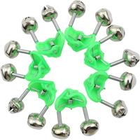 40PCS Fishing Rod Bells Alarm Ring Fishing Bite Rod Clip Green Tip Clip ABS Fish Bell Alarm Fishing