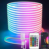 Outdoor waterproof LED RGB neon light strip 5-30 meters. Controlled by remote controller. Suitable for swimming pool decoration