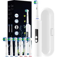 Smart Rotating Electric Toothbrush, 4 Modes Rechargeable Rotary Toothbrush with 6 Heads, Compatible with Oral B Replacement Head