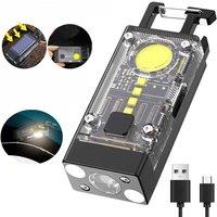 Mini Multifunctional Portable LED COB Flashlight Keychain 800LM USB Rechargeable Work Lights Outdoor Fishing Camping Lantern