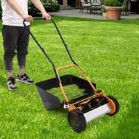 16" Hand Push Lawnmower Wheeled Lawn Mower Adjustable Height Outdoor Power Tools for Grassland