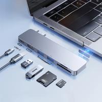 Baseus Dual USB-C Hub to HDMI-Compatible 4K 30Hz For Thunderbolt 3/4 40Gbps USB 3.0 Type C HUB SD TF For MacBook Pro Air USB Hub