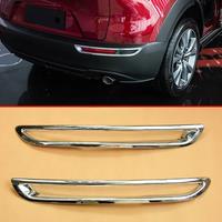 2Pcs Exterior Chrome Car Rear Bumper Fog Lights Decoration Cover Lamps Trim For Mazda CX30 CX-30