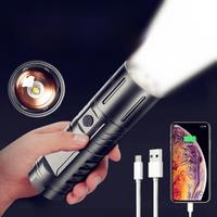 Built-in 3*18650 battery 5000 mAh Led zoom Flashlight SST40 High Power Flash Light Torch 4800lm Camping Tactical Work Lamp