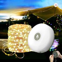 4-in-1 LED Rechargeable Camping Light 10Meter Recyclable Rolling String Light Waterproof Xmas Garden Tent Decor Atmosphere Light