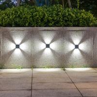 16LEDs Solar Light, Waterproof Outdoor Wall Lamp, Four-leaf Clover Type Light Control Fence Light for Garden Balcony 2Pack