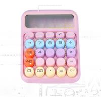 Mechanical Calculator 12 Digits Large LCD Display, Desk Calculator Big Buttons Easy to Press, Colorful Candy Calculators, Automa