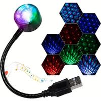 1x Car Roof Night Light Portable USB Flexible Interior Show Atmosphere Star Night Projector for Car Decor Ceiling Bedroom Party