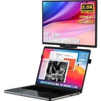 ZEUSLAP 2.5K QHD Portable Float Stacked Monitor with Kickstand Business Travel Screen For Laptops Phone Gaming Devices