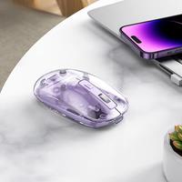 HOCO GM29 Transparent Bluetooth Dual Model Wireless 2.4G Rechargeable 1600DPI Desktop TypeC Silent Mice For iPad Computer Laptop