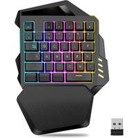 One Hand Mechanical Wireless Gaming Keyboard RGB Backlit Portable Mini Keyboard Game Controller for PC PS4 Xbox Gamer