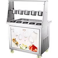 Commercial Fried Ice Cream Maker Stir Yogurt Machine Double-pan Double Control Ice Cream Mixer Ice