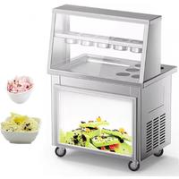 Single-Pot Fry Ice Cream Maker Commercial Yogurt Frying Machine Fried Ice Cream Roll Machine Pot Stir-Fried Milk Roll Machine