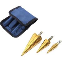 Hexagonal Shank Pagoda Drill Bits 3 Pieces Set Electric Drill Bits Reaming Tool Electric Grinder
