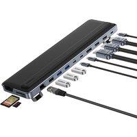 Baseus 12-in-1 USB C HUB with Laptop Stand HDMI DP 4K 60Hz Triple Display USB 3.2 3.0 Adapter with RJ45 SD TF PD 100W Type C Hub