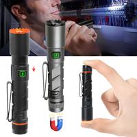 New LED flashlight 10440 lithium battery with pen clip retractable zoom magnetic flashlight Type-c charging outdoor adventure
