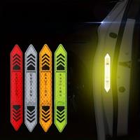 4pcs New Car Safety Warning Reflective Stickers High Brightness Reflector Car Door Opening Safety Warn Mark Sticker Decals hot
