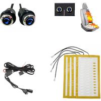12V Universal Built-in Car Seat Heater Kit Fit 2 Seats Alloy Wire Fast Heating Pads 6-Levels Round Control Switch System