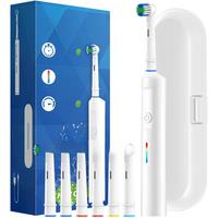 Smart Rotating Electric Toothbrush, Round Head Rechargeable Electric Toothbrush with 6 Heads,