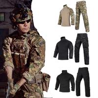 Camo Uniform Tactical Jackes+ Shirts+ Pants Combat+ Knee Pads Airsoft Paintball Multicam Men Clothing Jacket Man Hunting Clothes