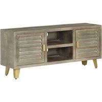 Grey Mango Solid Wood TV furniture With Brass 110x30x48 cm Luxury furniture TV Cabinet Modern