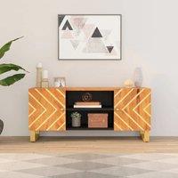 Furniture TV brown and black 105x33,5x46 cm drink solid mango tree furniture TV cabinet modern