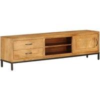 Furniture TV solid mango wood 140x30x40 cm luxurious furniture TV cabinet modern minimalist LED