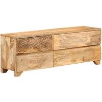 Furniture TV mango wood solid 110x30x40 cm luxurious furniture TV cabinet modern minimalist LED