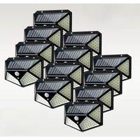 Newest Outdoor Solar Lights 100LED 3 Modes Solar Wall Lamp with Motion Sensor Absorb Sunlight Street Light for Garden Pool Decor