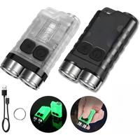 V3 EDC LED Flashlight Portable Mini Keychain Light TYPE-C Rechargeable Pocket Torch with Magnet UV Lamp Camping Fishing Lantern