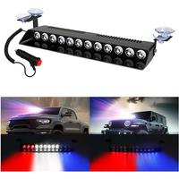 12LED Beads Car Light Police Strobe Light Emergency Suction Cup Warning Light 14 Flash Mode For Truck SUV with Cigarette Lighter