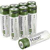 Hixon 1.5V AA Lithium Battery USB Type C Charging Rechargeable Battery 3000mWh 1.5v aa Liion battery For Wireless Camera Toy Car