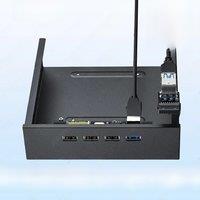 JEYI USB 3.0 Front Panel Hub, Optical Drive 5.25" Front Panel/3.5" Floppy Disk Bay Support USB