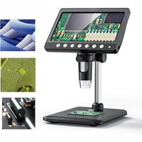 7Inch IPS Digital Microscope 5MP Coin Microscope 1200X Magnifier Video Microscope 8 LED Lights for Electronics Repair Soldering