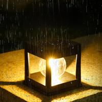 2LEDs Solar Column Head Lights Outdoor, Led Lawn Lamp, IP65 Waterproof Buried Light, for Garden Courtyard Park Column
