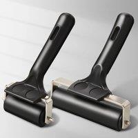 2pcs Rubber Roller Brayer Rollers Hard Rubber 4/2.2 Inch for Ink,Stamping Texture Craft,for Printmaking,Painting,Crafting