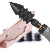 6 Pieces Ebony Set Sandalwood Grinding Head DIY Handmade Leather Electric Polishing Grinding Head