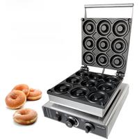 XEOLEO 9 Hole Electric Donut machine Commercial Mini Donuts Maker 1300W Non-Stick 9CM Circle Rings