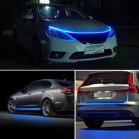 New LED Car Hood Decorative Light Strip With Start Scan Meteor Dynamic Car Daytime Running Light With Turn Signal Lamp 12V