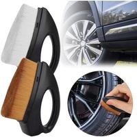 Mini Car Tire Detailing Brush Synthetic Fiber Auto Tire Shine Applicator Wash Tire Cleaner Portable Car Interior Cleaning Tool
